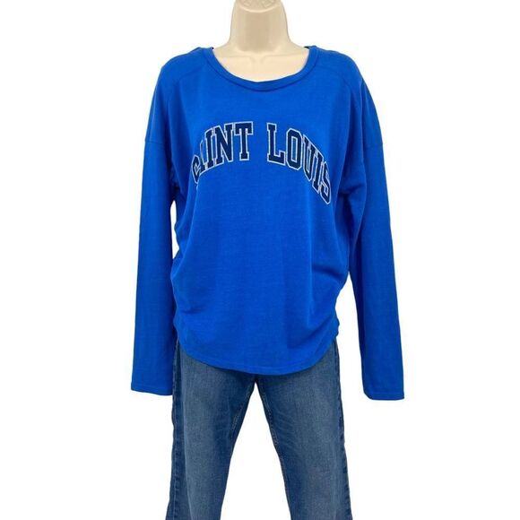COZY French Terry Blue St. Louis Sweatshirt Size S - Picture 1 of 5